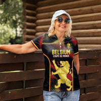 Custom World Football 2026 Belgium Women Polo Shirt Tous Ensemble Coupe du Monde Glory
