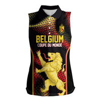 Custom World Football 2026 Belgium Women Sleeveless Polo Shirt Tous Ensemble Coupe du Monde Glory
