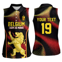 Custom World Football 2026 Belgium Women Sleeveless Polo Shirt Tous Ensemble Coupe du Monde Glory