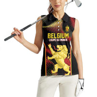 Custom World Football 2026 Belgium Women Sleeveless Polo Shirt Tous Ensemble Coupe du Monde Glory