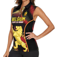 Custom World Football 2026 Belgium Women Sleeveless Polo Shirt Tous Ensemble Coupe du Monde Glory
