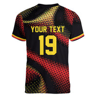 Custom World Football 2026 Belgium Women V-Neck T-Shirt Tous Ensemble Coupe du Monde Glory