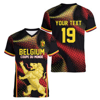 Custom World Football 2026 Belgium Women V-Neck T-Shirt Tous Ensemble Coupe du Monde Glory