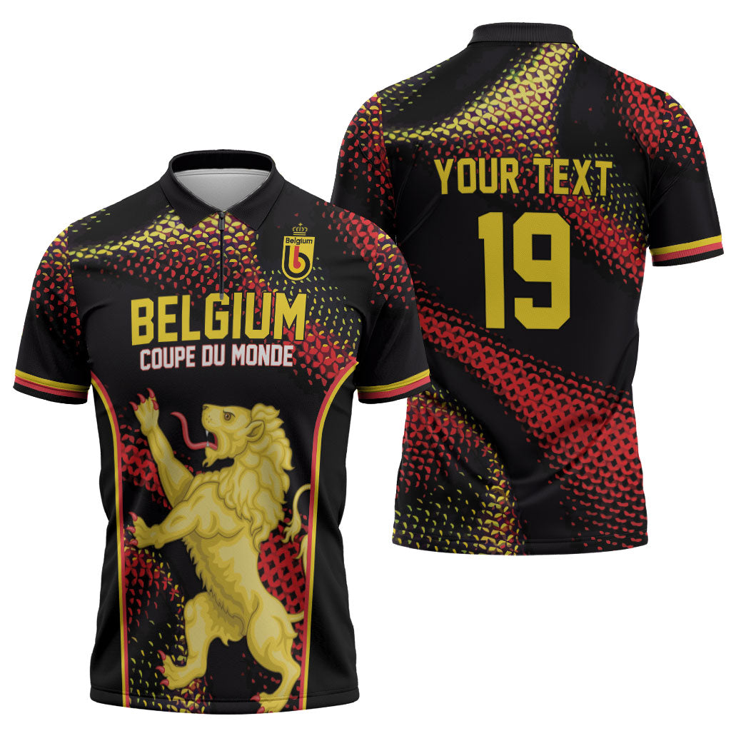 Custom World Football 2026 Belgium Zipper Polo Shirt Tous Ensemble Coupe du Monde Glory