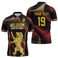 Custom World Football 2026 Belgium Zipper Polo Shirt Tous Ensemble Coupe du Monde Glory