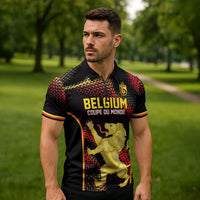 Custom World Football 2026 Belgium Zipper Polo Shirt Tous Ensemble Coupe du Monde Glory