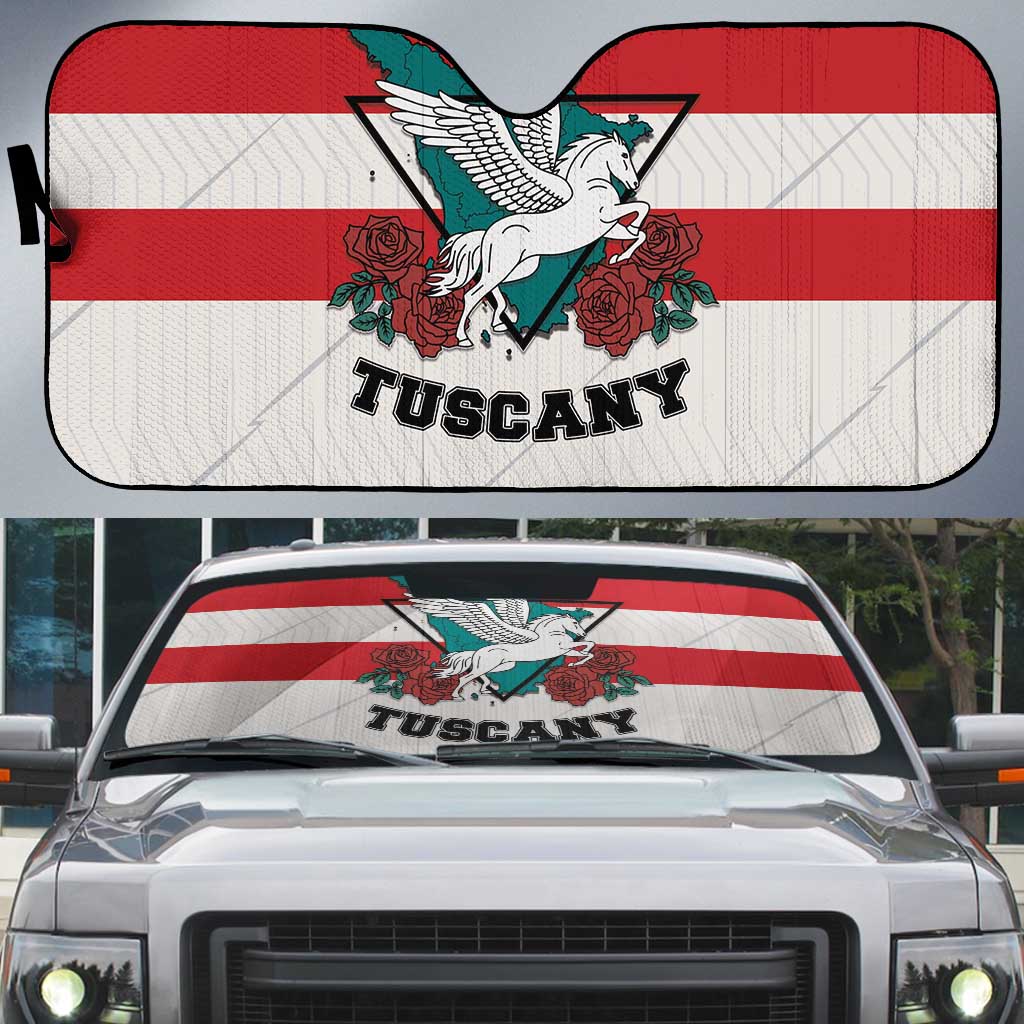 Italy Tuscany Auto Sun Shade Pegasus With Map Style - Wonder Print Shop