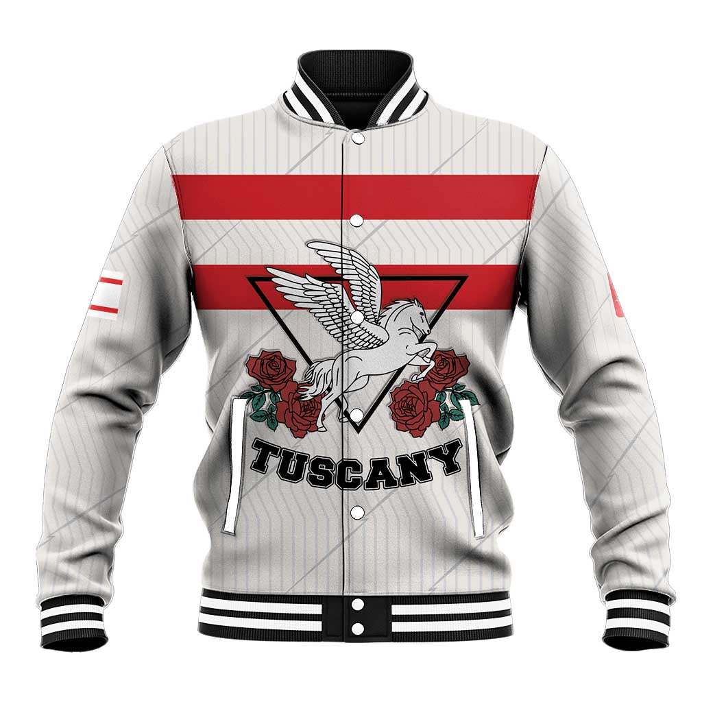 Italy Tuscany Baseball Jacket Pegasus With Map Style LT19