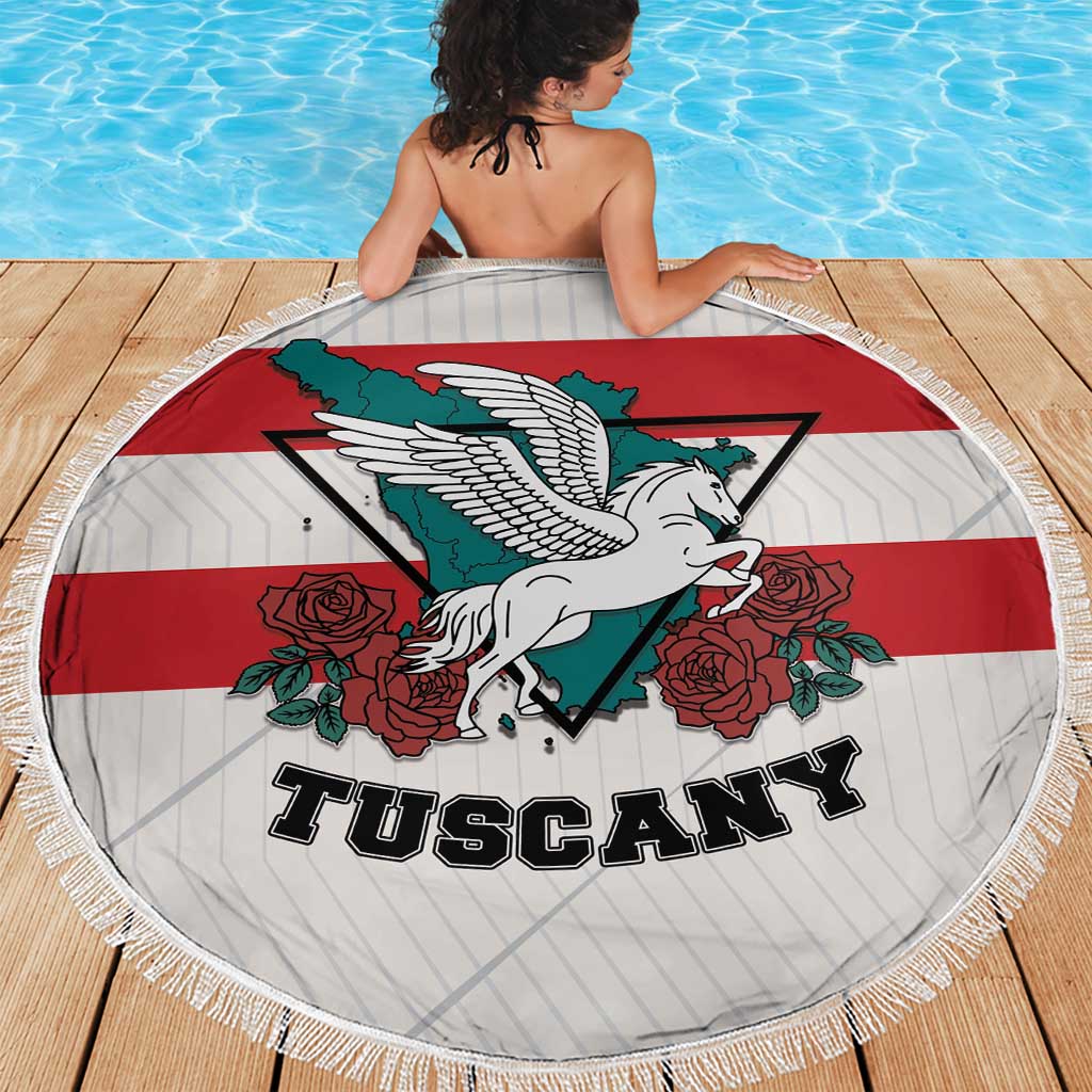 Italy Tuscany Beach Blanket Pegasus With Map Style - Wonder Print Shop