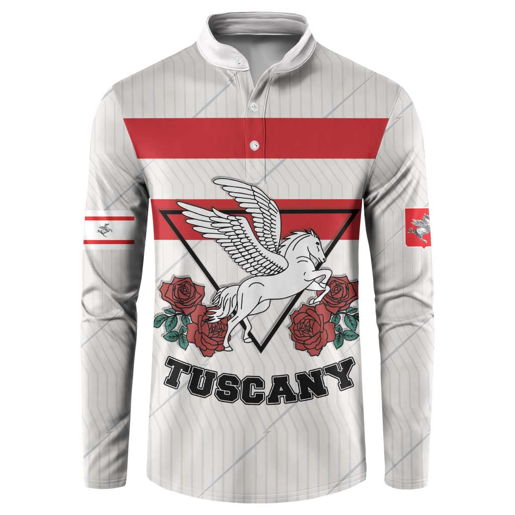 Italy Tuscany Button Sweatshirt Pegasus With Map Style LT19