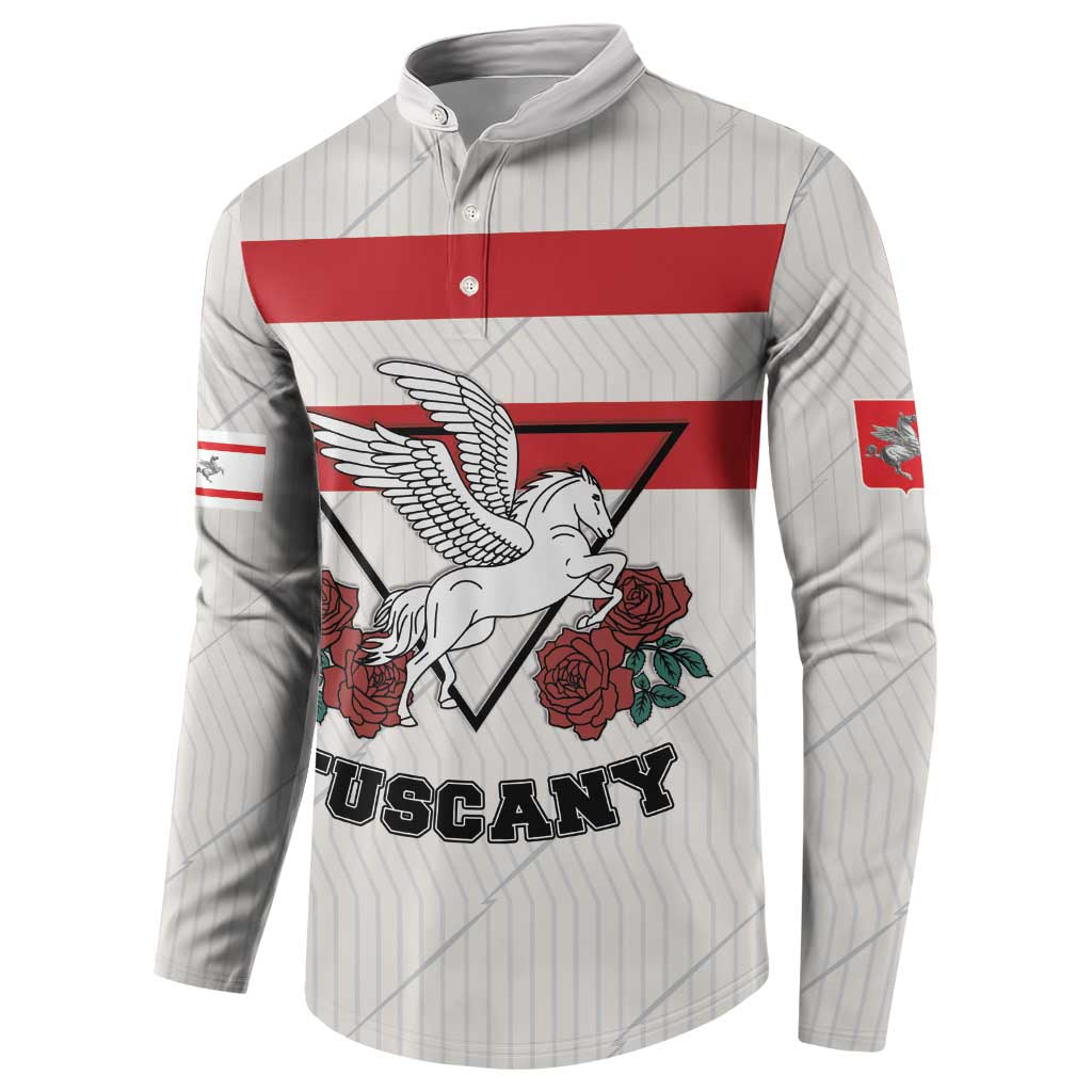 Italy Tuscany Button Sweatshirt Pegasus With Map Style LT19