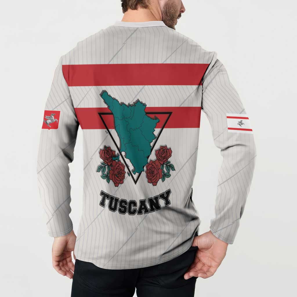 Italy Tuscany Button Sweatshirt Pegasus With Map Style LT19