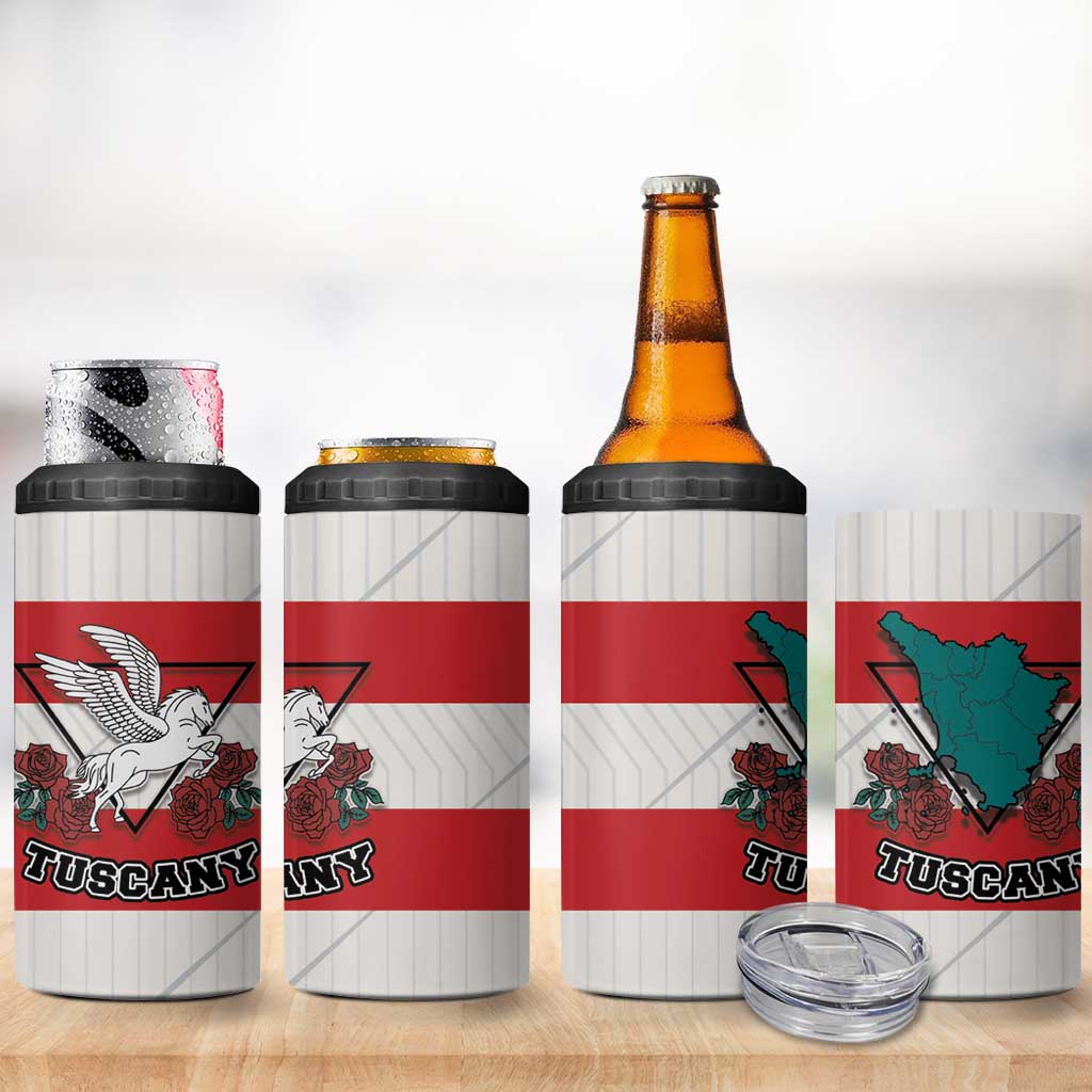 Italy Tuscany 4 in 1 Can Cooler Tumbler Pegasus With Map Style - Wonder Print Shop