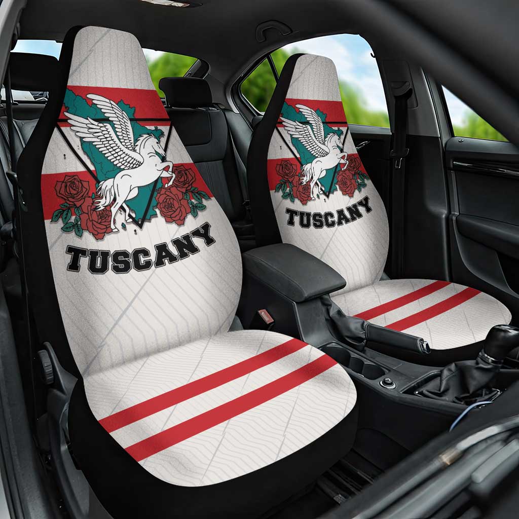 Italy Tuscany Car Seat Cover Pegasus With Map Style - Wonder Print Shop
