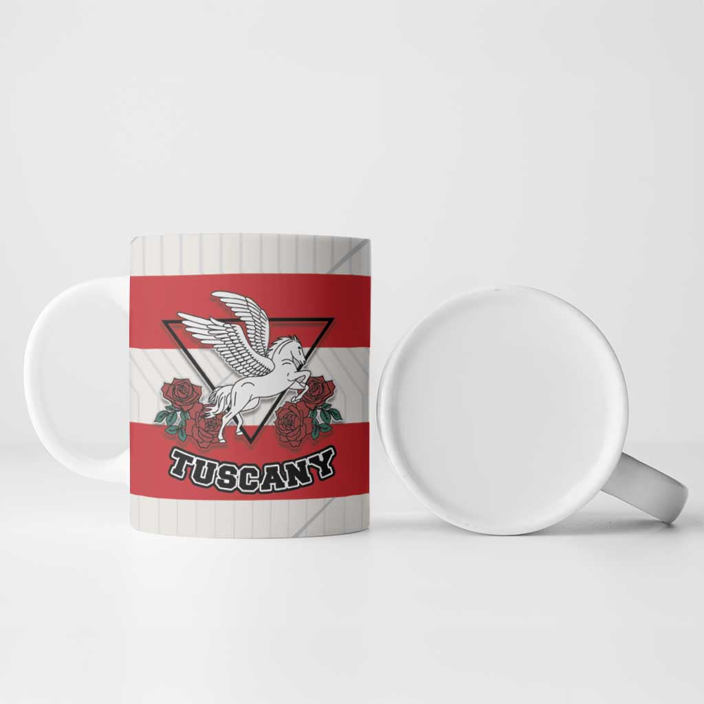 Italy Tuscany Ceramic Mug Pegasus With Map Style - Wonder Print Shop