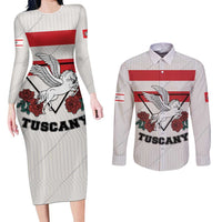 Italy Tuscany Couples Matching Long Sleeve Bodycon Dress and Long Sleeve Button Shirt Pegasus With Map Style LT19