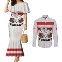 Italy Tuscany Couples Matching Mermaid Dress and Long Sleeve Button Shirt Pegasus With Map Style LT19