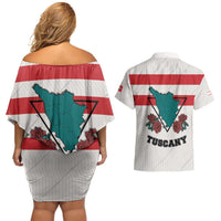 Italy Tuscany Couples Matching Off Shoulder Short Dress and Hawaiian Shirt Pegasus With Map Style LT19