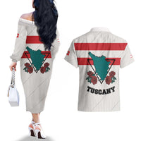Italy Tuscany Couples Matching Off The Shoulder Long Sleeve Dress and Hawaiian Shirt Pegasus With Map Style LT19