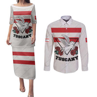 Italy Tuscany Couples Matching Puletasi and Long Sleeve Button Shirt Pegasus With Map Style LT19