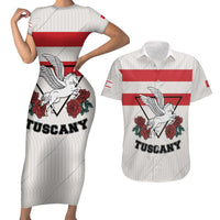 Italy Tuscany Couples Matching Short Sleeve Bodycon Dress and Hawaiian Shirt Pegasus With Map Style LT19