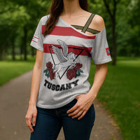 Italy Tuscany Cross Shoulder Shirt Pegasus With Map Style - Wonder Print Shop