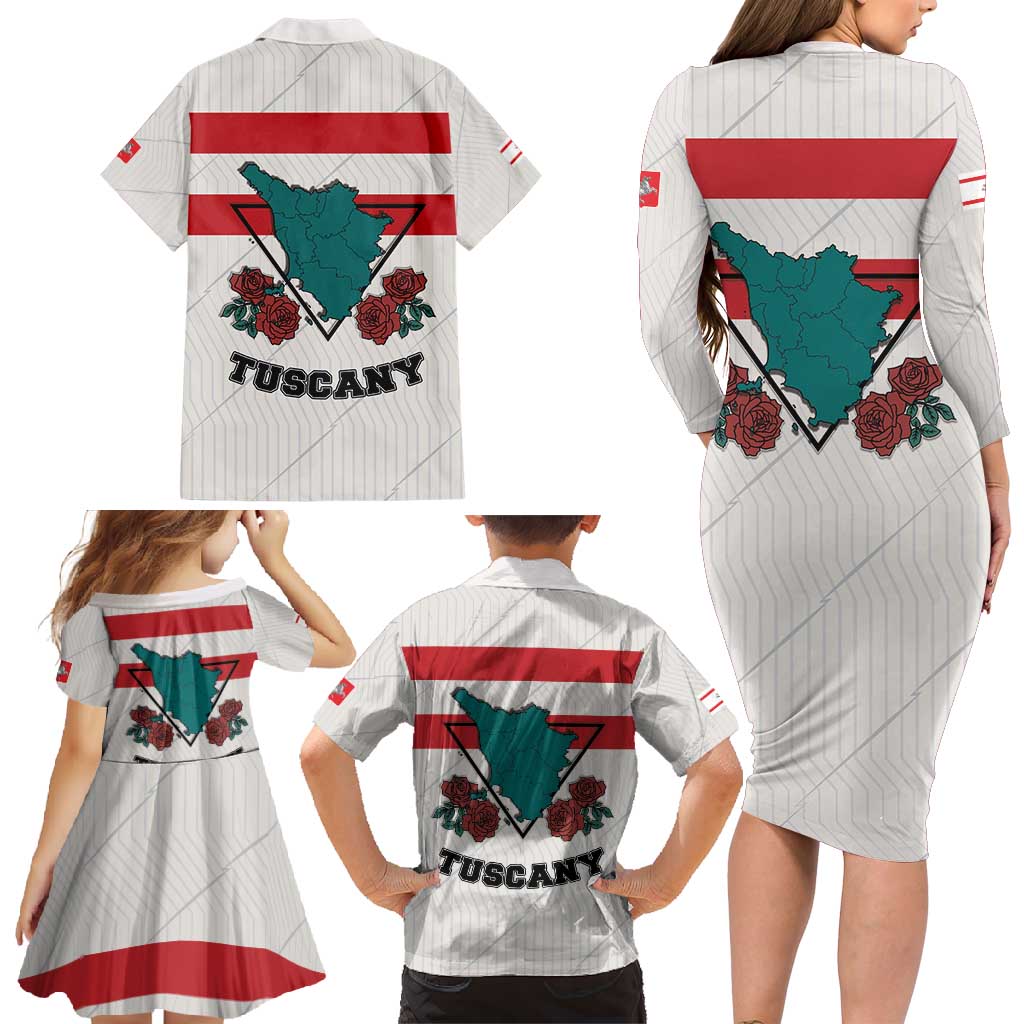 Italy Tuscany Family Matching Long Sleeve Bodycon Dress and Hawaiian Shirt Pegasus With Map Style LT19