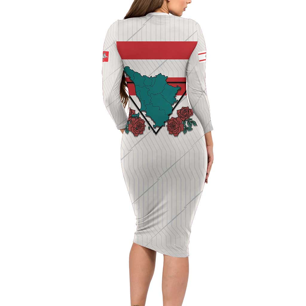 Italy Tuscany Family Matching Long Sleeve Bodycon Dress and Hawaiian Shirt Pegasus With Map Style LT19