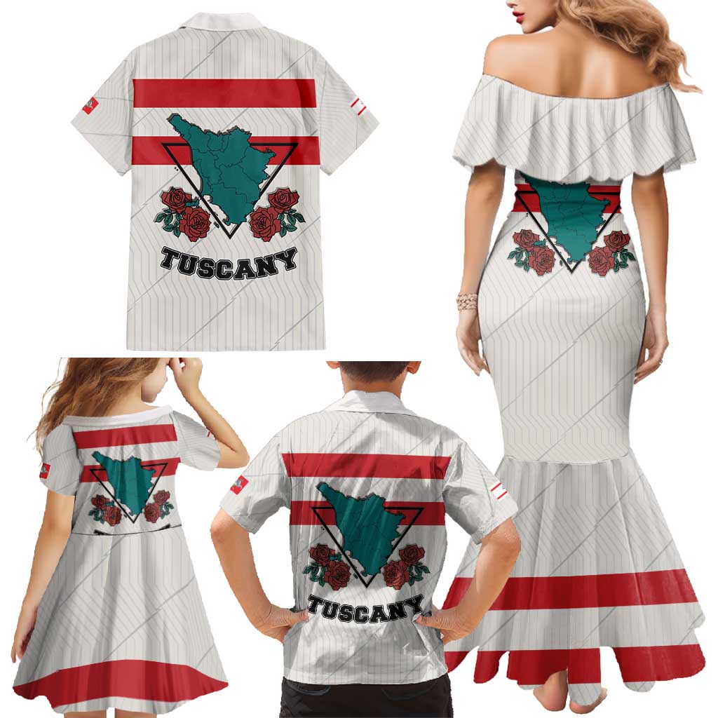 Italy Tuscany Family Matching Mermaid Dress and Hawaiian Shirt Pegasus With Map Style LT19