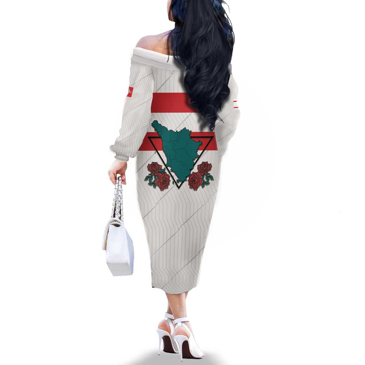 Italy Tuscany Family Matching Off The Shoulder Long Sleeve Dress and Hawaiian Shirt Pegasus With Map Style LT19