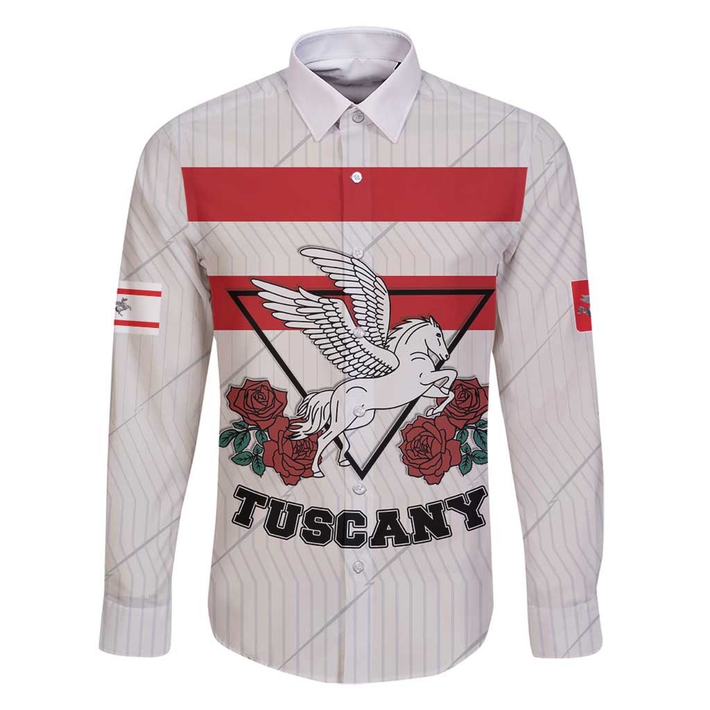 Italy Tuscany Family Matching Off Shoulder Short Dress and Hawaiian Shirt Pegasus With Map Style LT19