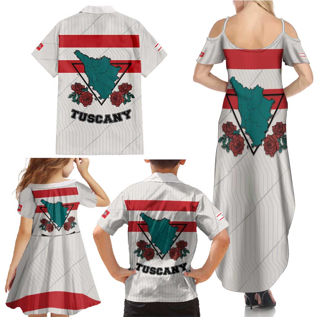 Italy Tuscany Family Matching Summer Maxi Dress and Hawaiian Shirt Pegasus With Map Style LT19