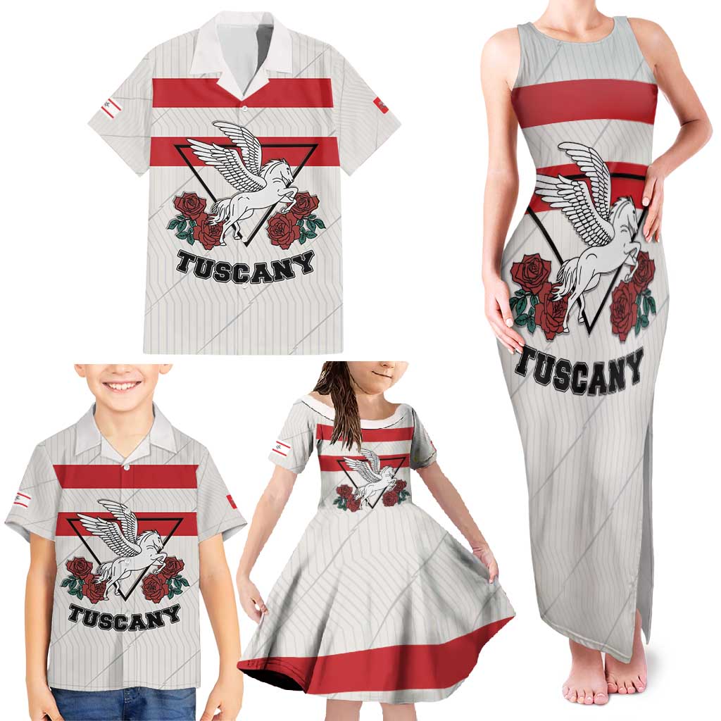 Italy Tuscany Family Matching Tank Maxi Dress and Hawaiian Shirt Pegasus With Map Style LT19