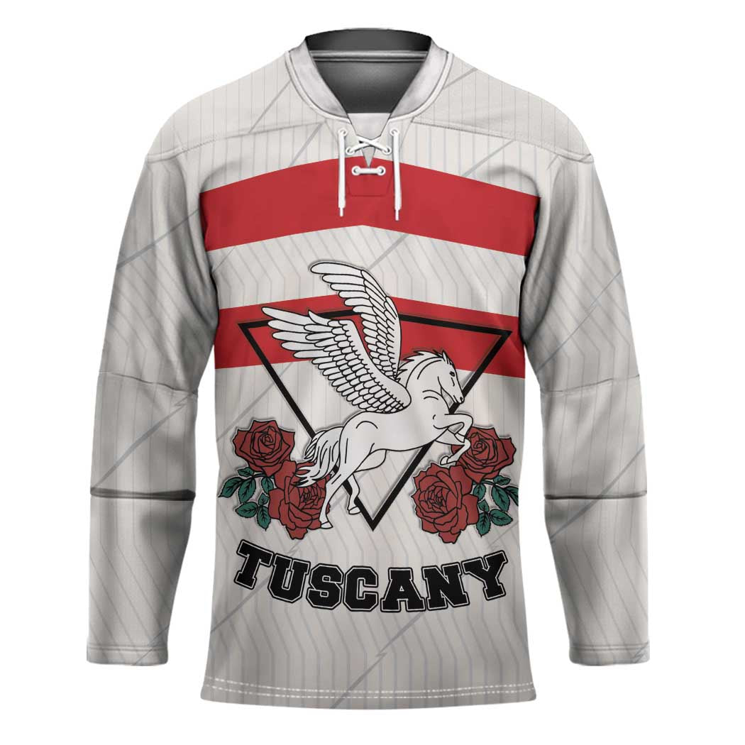 Italy Tuscany Hockey Jersey Pegasus With Map Style - Wonder Print Shop