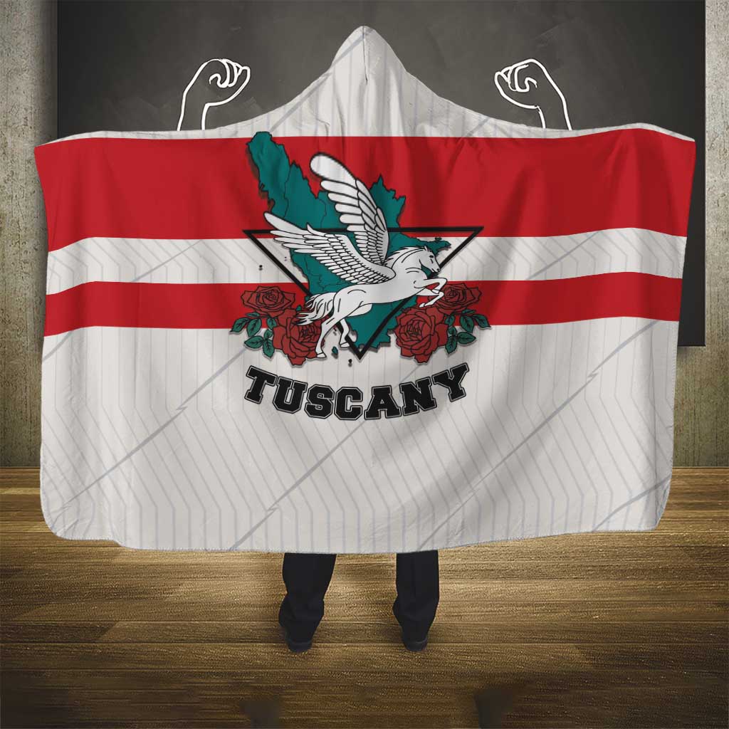 Italy Tuscany Hooded Blanket Pegasus With Map Style - Wonder Print Shop