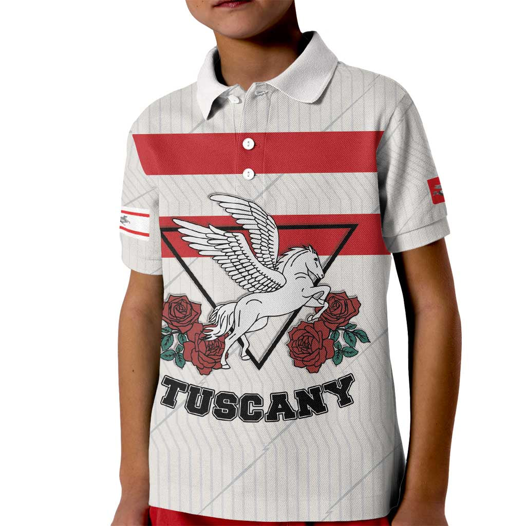 Italy Tuscany Kid Polo Shirt Pegasus With Map Style LT19