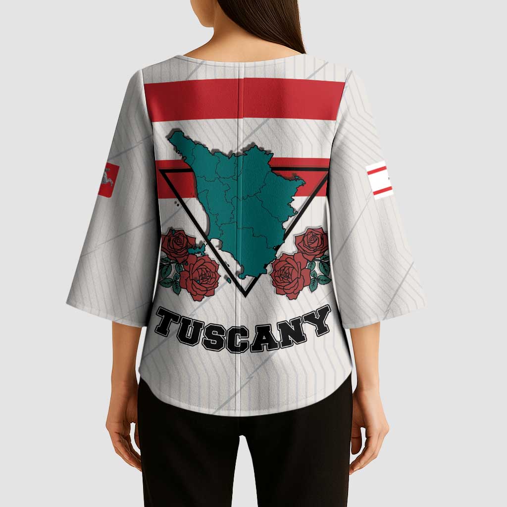 Italy Tuscany Kimono Sleeve Blouse Pegasus With Map Style - Wonder Print Shop