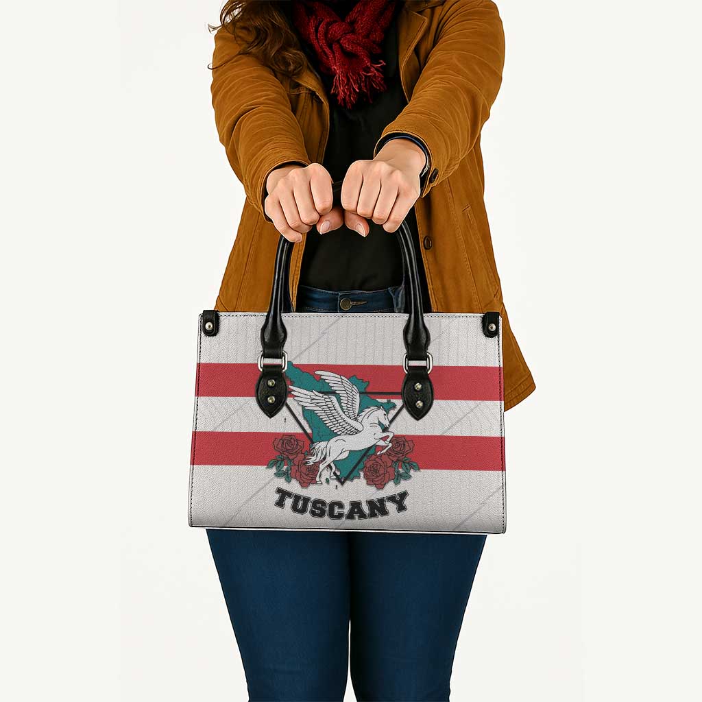 Italy Tuscany Leather Bag Pegasus With Map Style - Wonder Print Shop