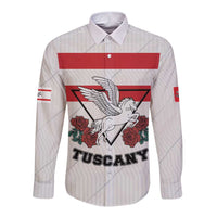 Italy Tuscany Long Sleeve Button Shirt Pegasus With Map Style LT19
