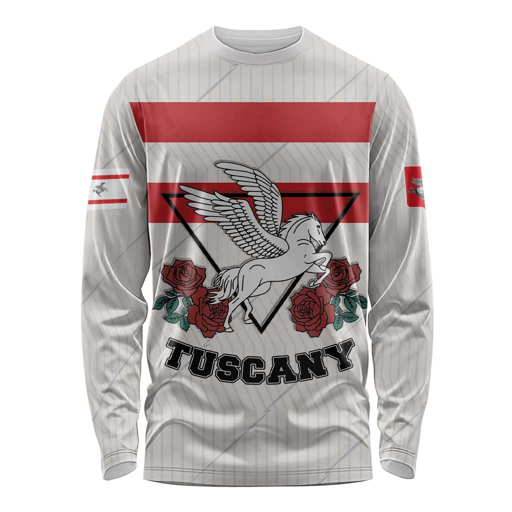 Italy Tuscany Long Sleeve Shirt Pegasus With Map Style LT19