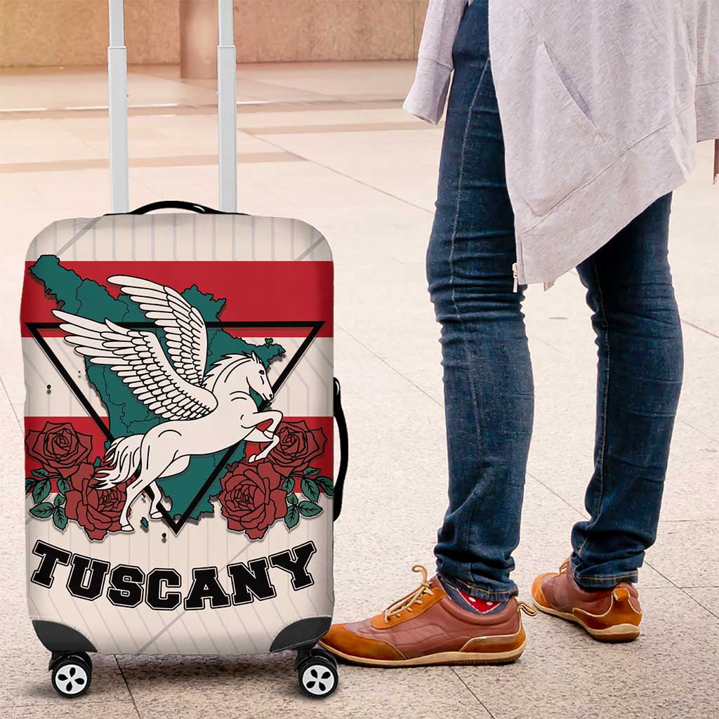 Italy Tuscany Luggage Cover Pegasus With Map Style - Wonder Print Shop