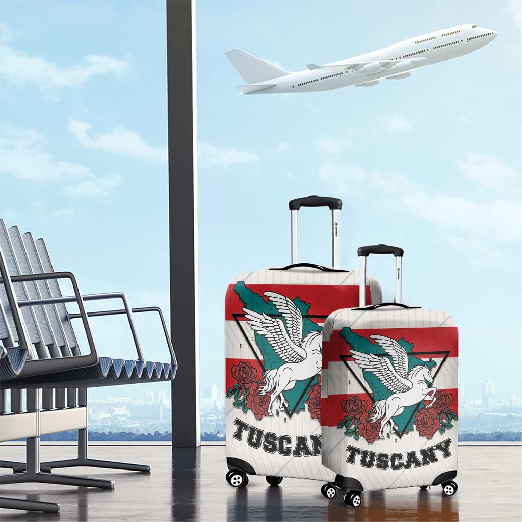 Italy Tuscany Luggage Cover Pegasus With Map Style - Wonder Print Shop