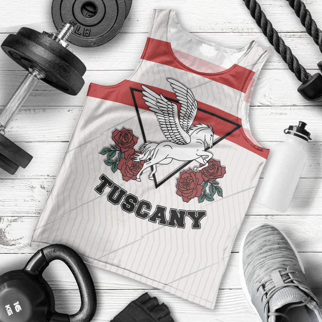 Italy Tuscany Men Tank Top Pegasus With Map Style LT19
