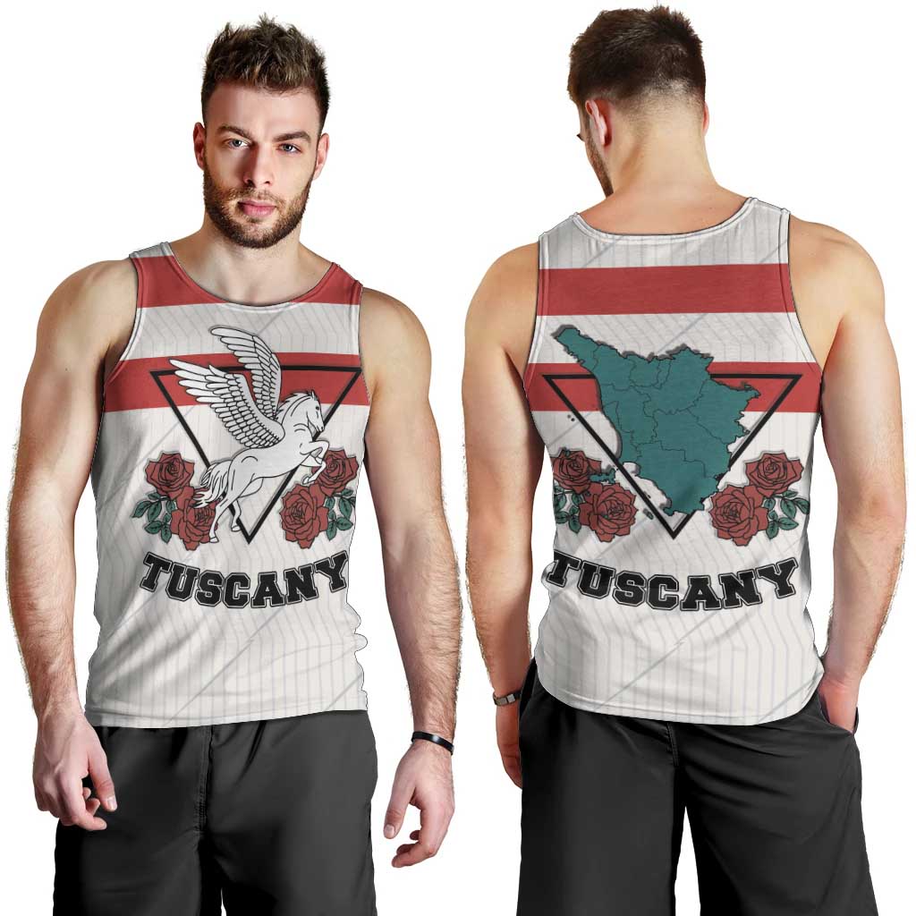 Italy Tuscany Men Tank Top Pegasus With Map Style LT19