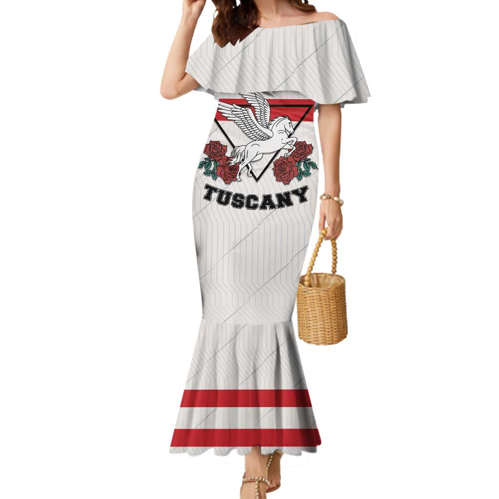 Italy Tuscany Mermaid Dress Pegasus With Map Style LT19