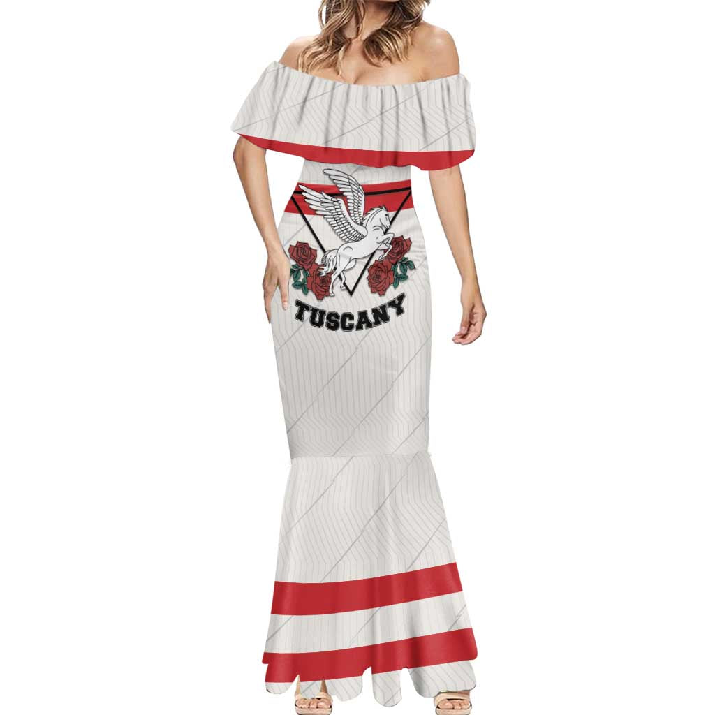 Italy Tuscany Mermaid Dress Pegasus With Map Style LT19