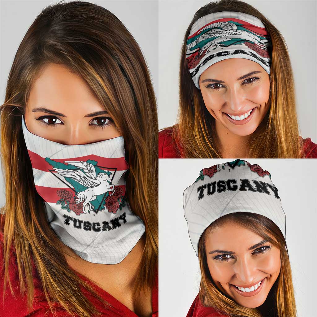 Italy Tuscany Neck Gaiter Pegasus With Map Style - Wonder Print Shop