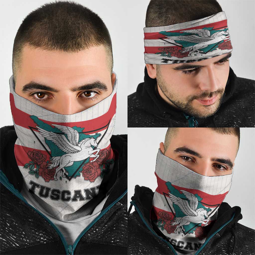 Italy Tuscany Neck Gaiter Pegasus With Map Style - Wonder Print Shop
