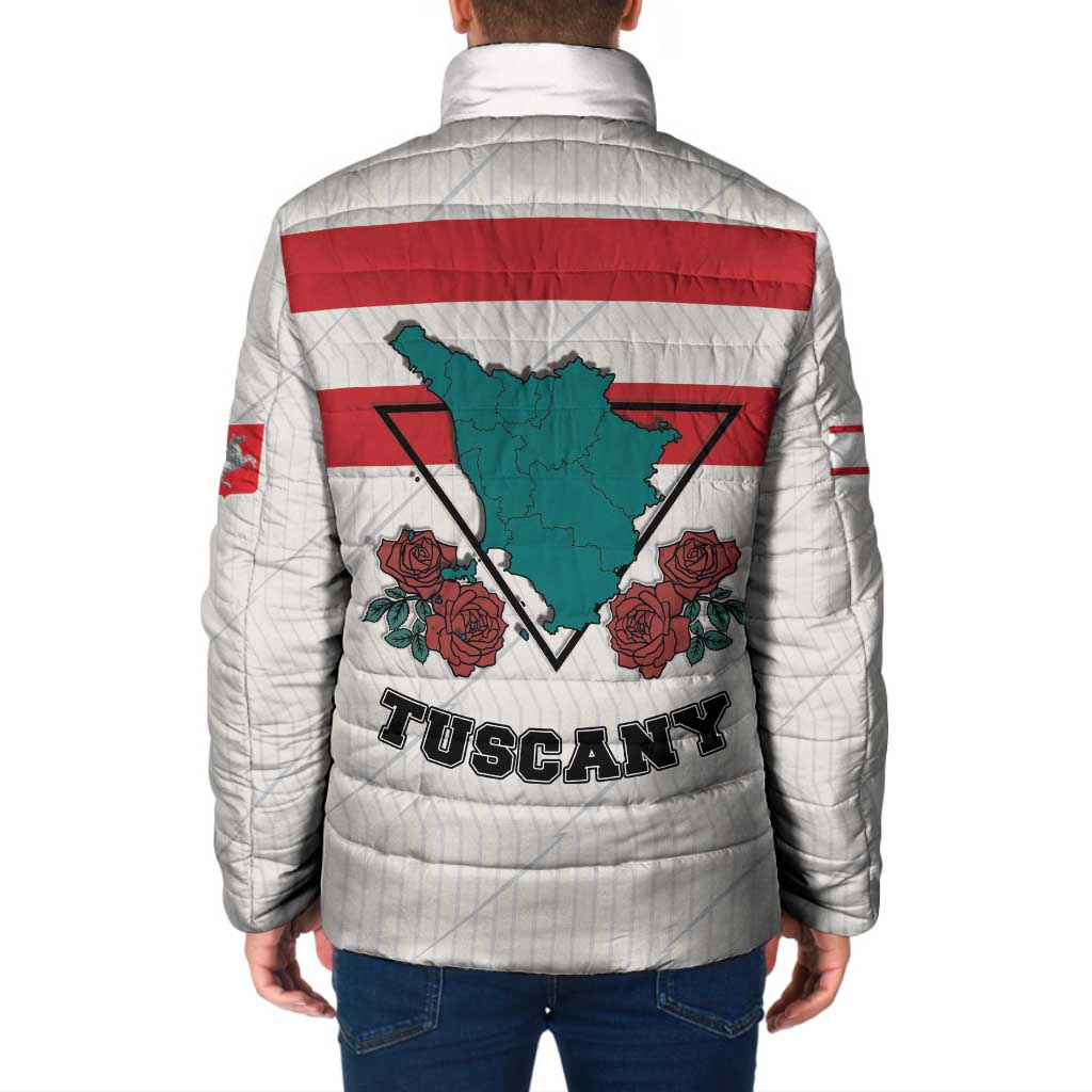 Italy Tuscany Padded Jacket Pegasus With Map Style - Wonder Print Shop