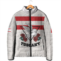 Italy Tuscany Padded Jacket Pegasus With Map Style - Wonder Print Shop